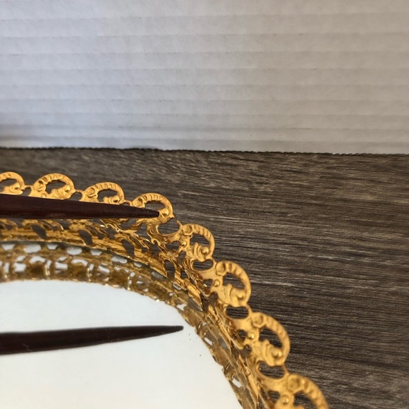 Vtg Ornate Gold Mirrored Vanity Tray - Picture 10 of 13